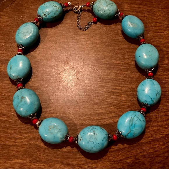Eleven large turquoise stone necklace - Picture 8 of 8